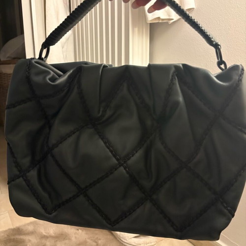 Callista maxi pleated dark green leather clutch new