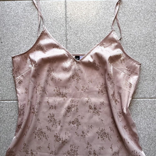 Pink sleeveless summer top with flowers, like new, H&M, size S