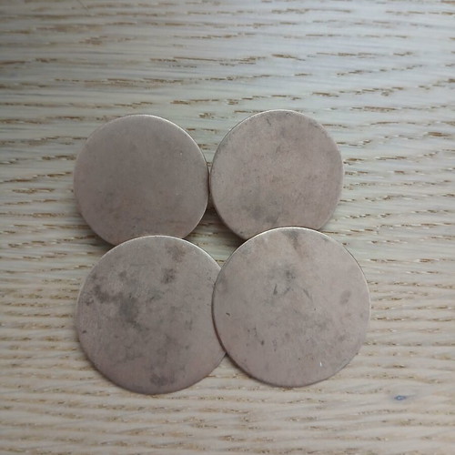 Gregio copper earrings disc shape 5.3 cm new