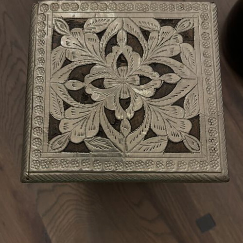 Jewelry box with 3 drawers used, silver-plated or silver finish
