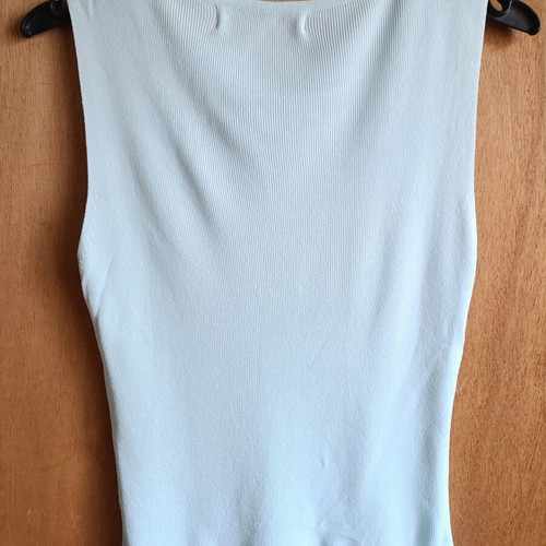 Zara turquoise knitted top with embroidery like new, size M