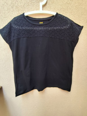 Ovs cotton T-shirt with broderie anglaise, like new, size L