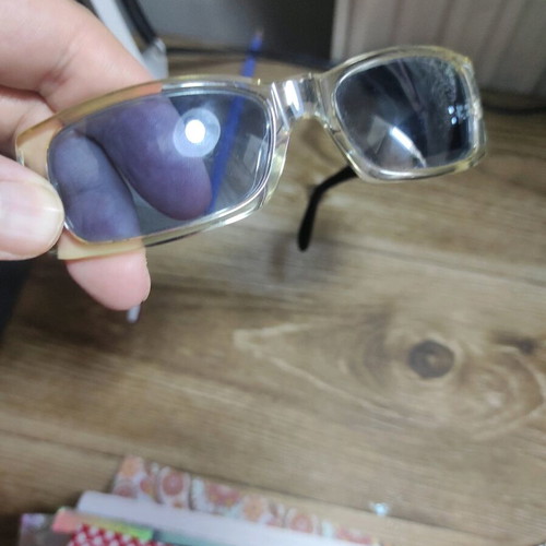 Emporio Armani glasses used with soft blue lens, made in Italy