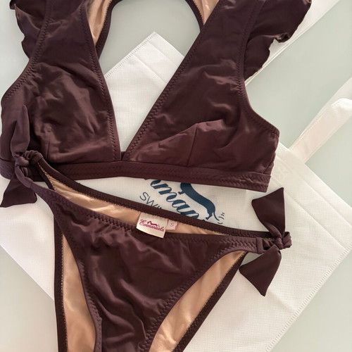 Emmanuela Swimwear bikini set brown size Small like new