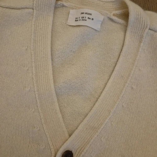 Zara Origins Men's Wool Cardigan like new, ecru, size S