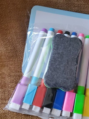 Magnetic sheets pack with pens and eraser new
