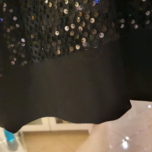 Casual black blouse with sequins new, Different, size M-L