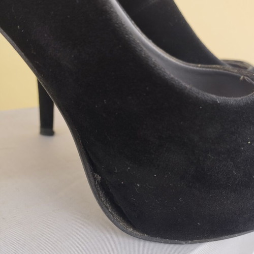 Suede shoes with animal print design used, size 37, platform heels