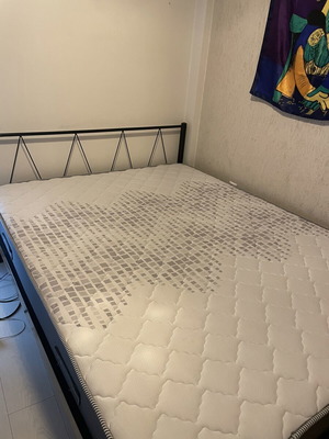 Double mattress with metal bed frame 1.50x2 m, like new