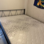 Double mattress with metal bed frame 1.50x2 m, like new