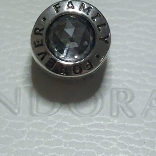 Pandora charm new with large zirconia and family for ever engraving