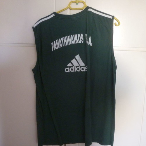Panathinaikos basketball sleeveless training t-shirt used with embroidered logo