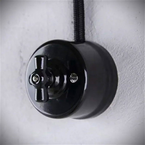 Porcelain wall power switch 6A 220V new retro 1930s style