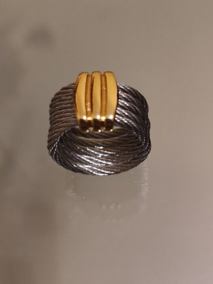 Silver ring with gold detail stainless steel size 10 new