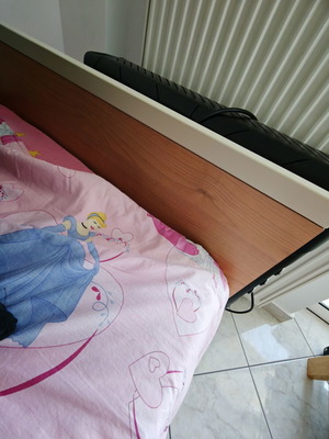 Neoset single bed with storage and mattress, used