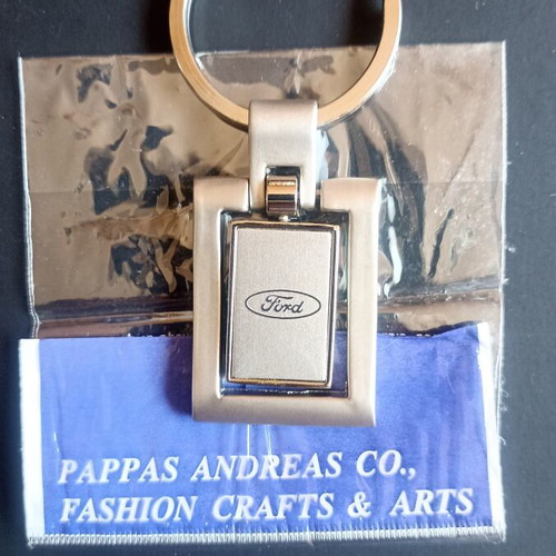 Vintage Ford spinning keychain, New Old Stock, heavy metal 37g