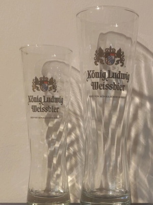 Konig Ludwig beer glasses 0.3 & 0.5 l like new, set of 2