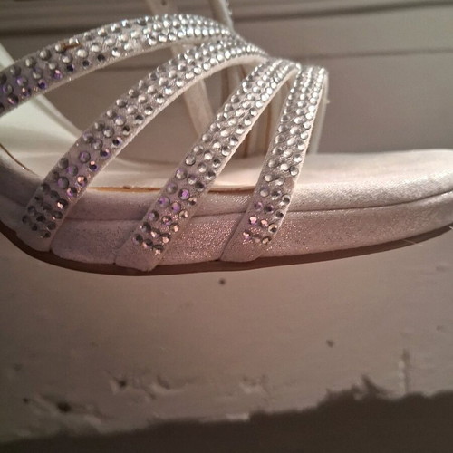 Menbur bridal sandals like new, white and silver, size 40
