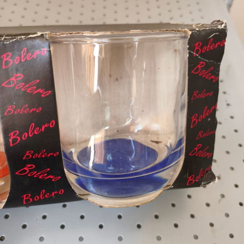 Vintage 1980s Cronos Bolero drinking glasses with oval base, set of 3