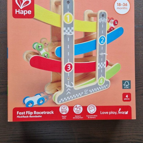 Hape Wooden Car Racetrack New