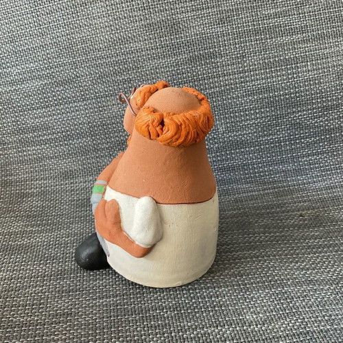 Clay figure doctor with syringe new, handmade and painted