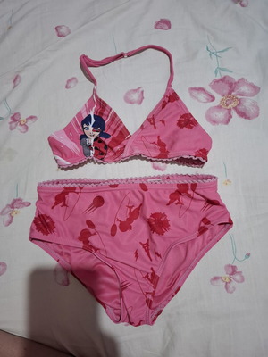 Lady Bug Bikini like new, ages 5-7, pink