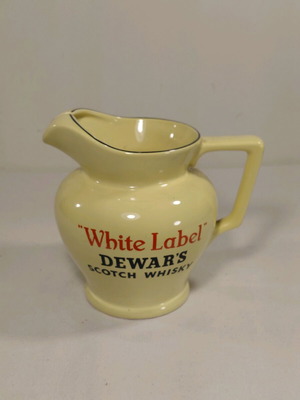 Dewar's White Label ceramic jug used, vintage