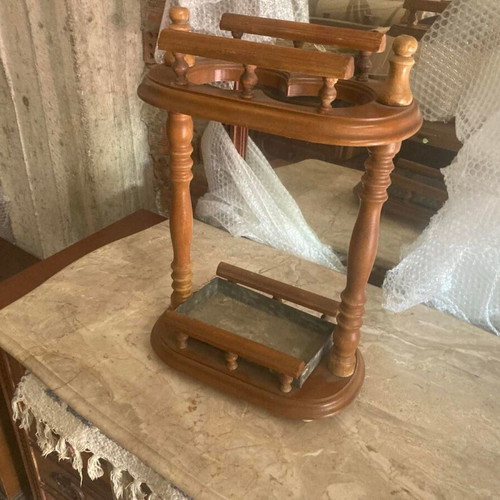 Vintage wooden umbrella stand used