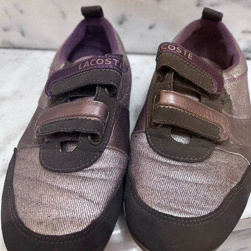 Lacoste sneakers women's No.38 brown with purple, like new
