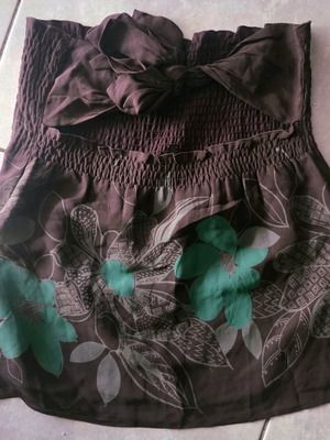 Ted Baker 100% silk floral strapless top like new