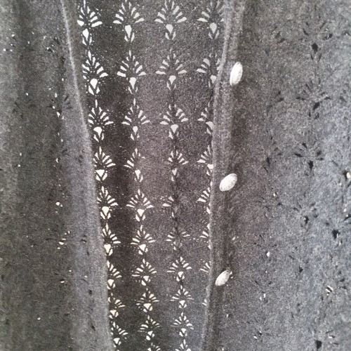 Vintage black knitted cardigan with silver thread and metal buttons size M like new