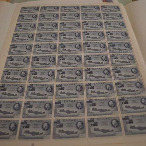 Sheet of 50 Battle of Crete 1950 stamps new