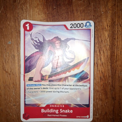 One Piece card used, slightly torn