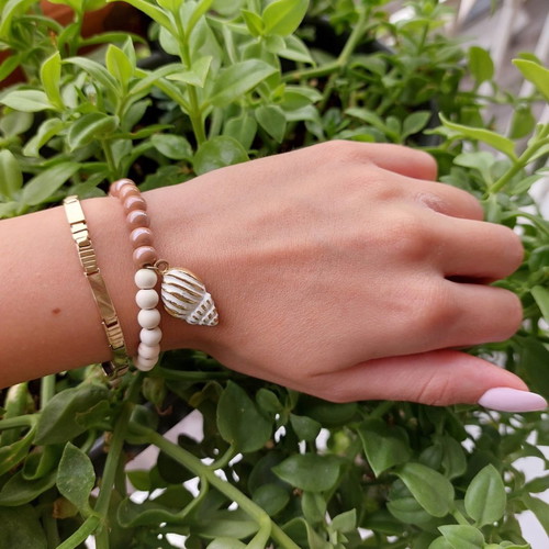 Necklace and bracelet set new stainless steel with semi-precious stones