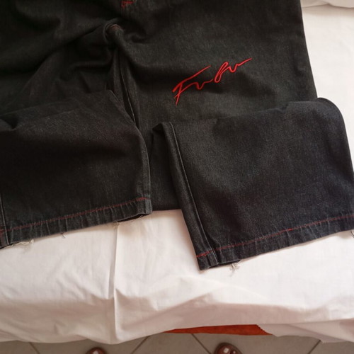 FUBU vintage streetwear jeans black denim used, 3XL