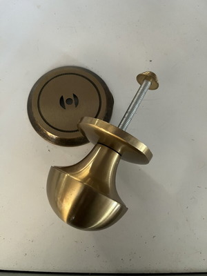 Brass Exterior Door Knob Gold Matte New