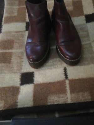 Divided ankle boots used, red, size 39