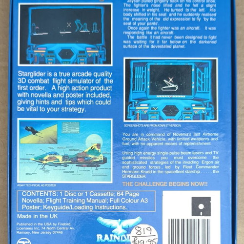 Starglider Amstrad disk game like new