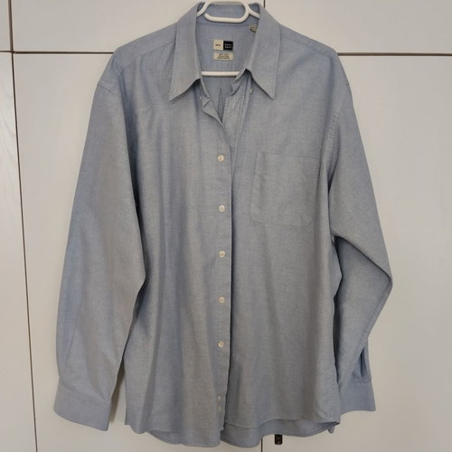 Zara men's shirt blue basic sport 100% cotton like new, size XL