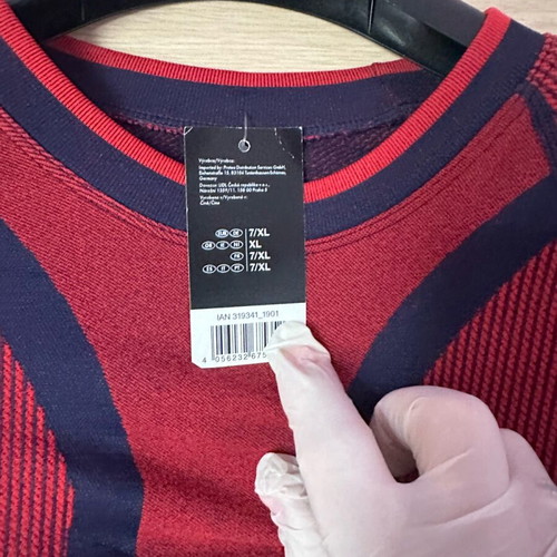 Thermal long-sleeve shirt new, red and blue, size XL