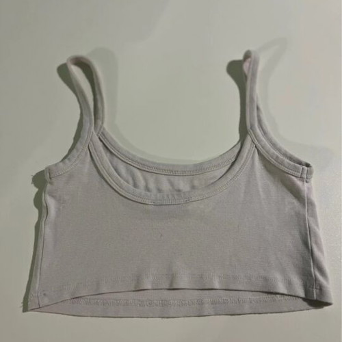 Bershka beige crop top, size S