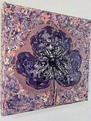 Purple Pansy Mixed Media Artwork by Nina Aspeta new