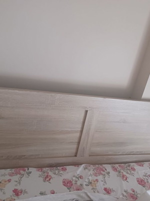 Double bed like new, 2.05x1.70 m, light brown with drawers