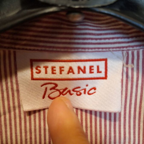 Stefanel cotton shirt with burgundy stripes like new