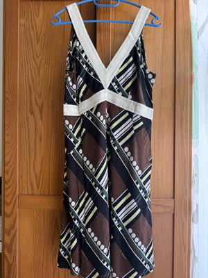 Gianfranco Ferre dress used, size M, white and brown