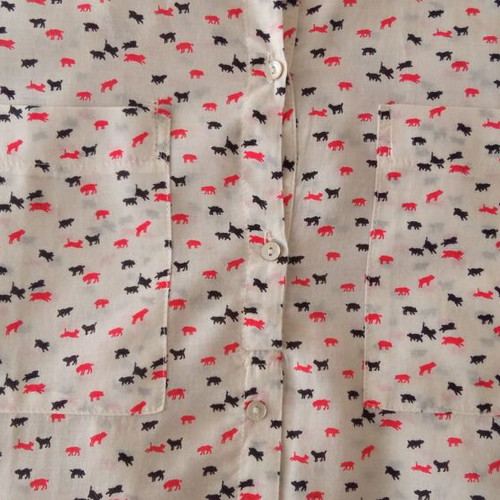 Zara shirt with dog print like new, white
