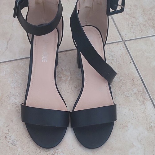 Sandals with ankle strap like new, size 39, black, 6 cm heel