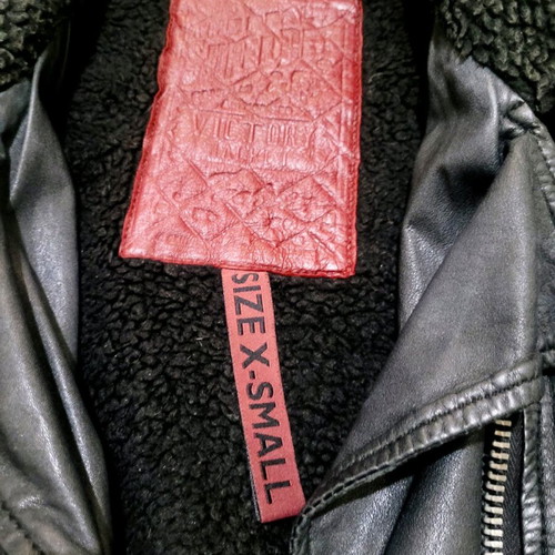 Superdry cropped leather biker jacket like new, black