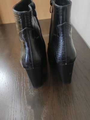 Black ankle boots size 38 with silver detail new