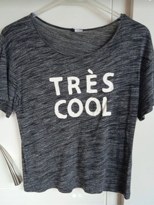 T-shirt used, short sleeve, gray, summer fabric, size S